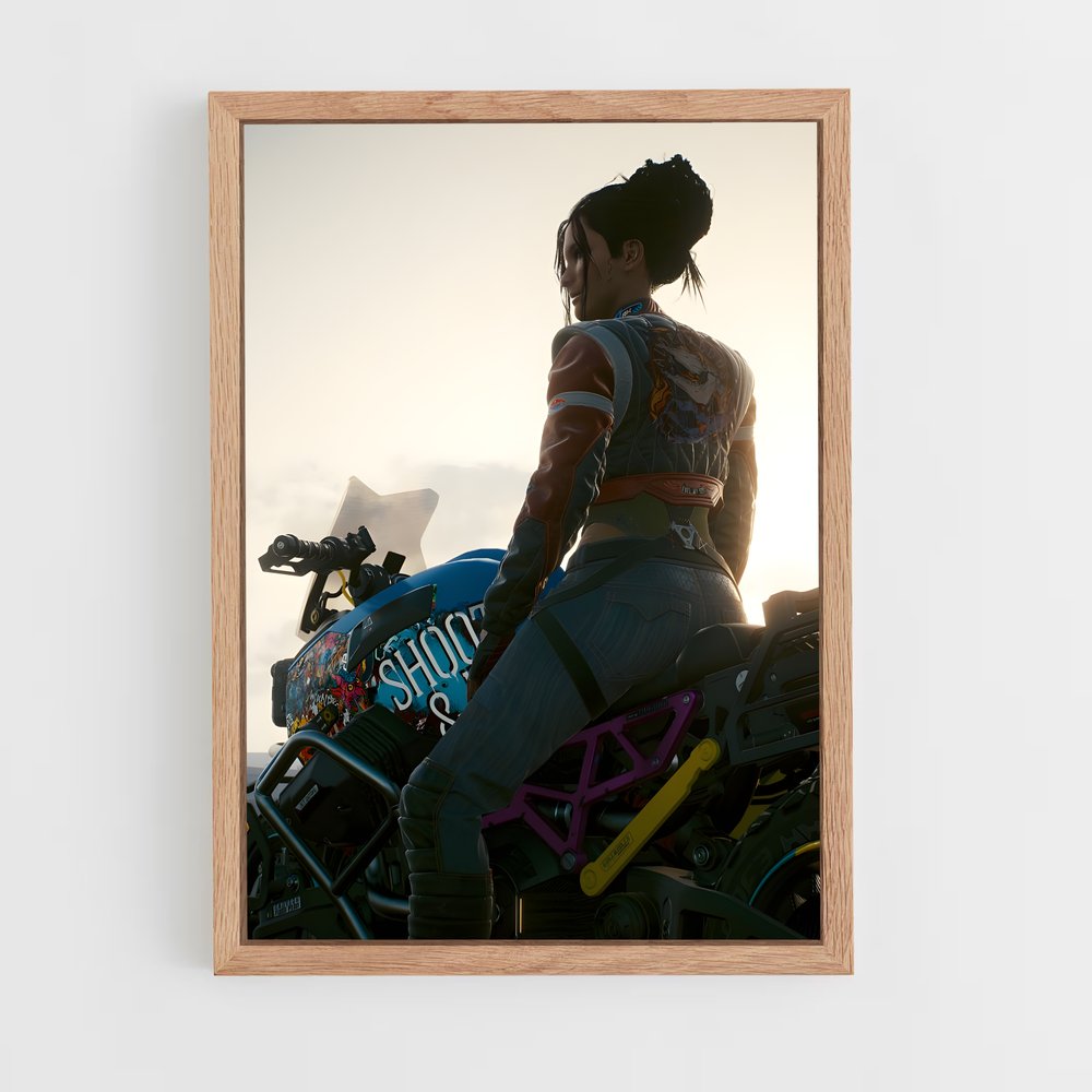 Poster Femme sur la Route – affiche Cyberpunk (vue 4)